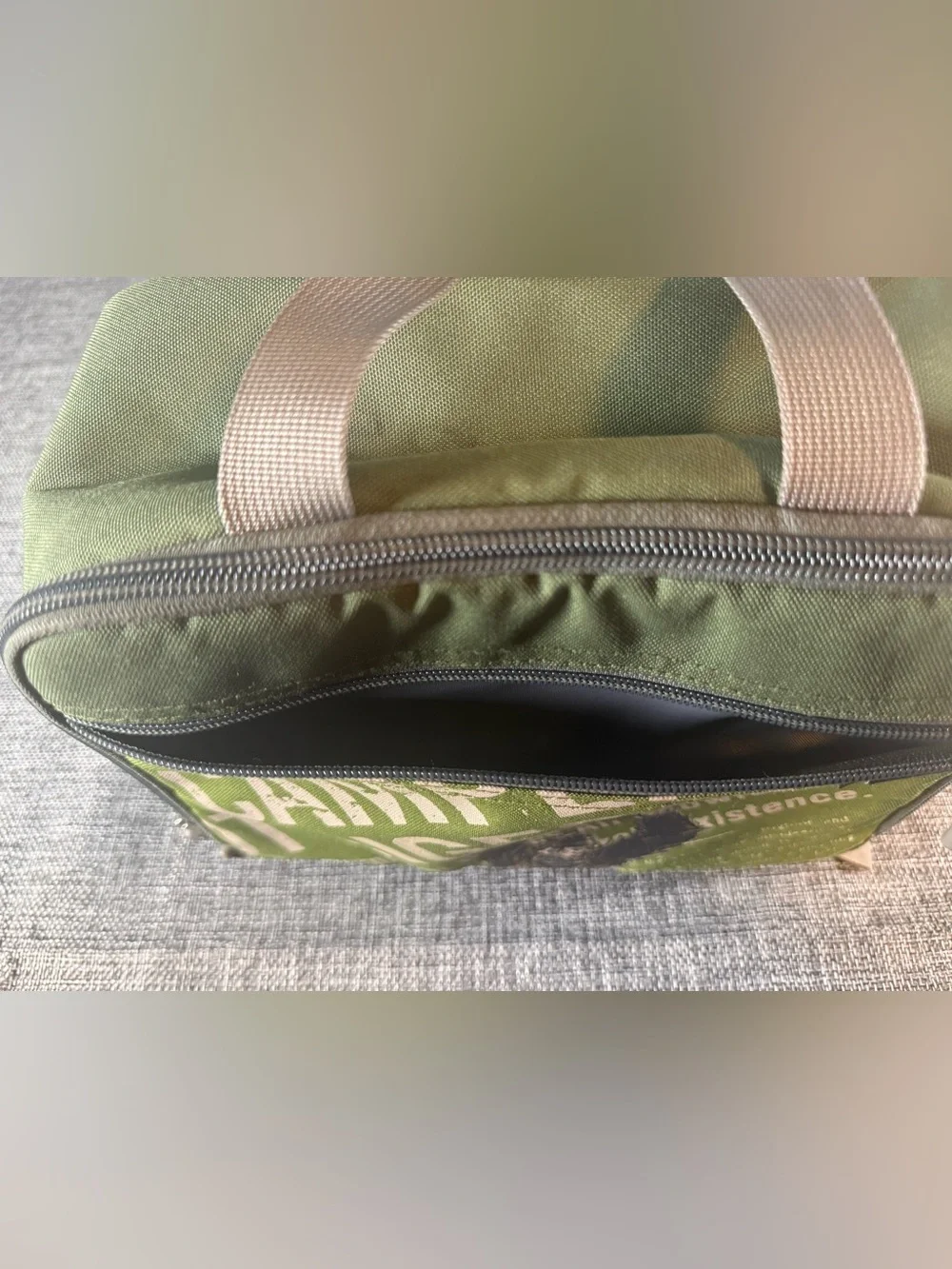 L.L. Bean Green Graphic Lunch Bag